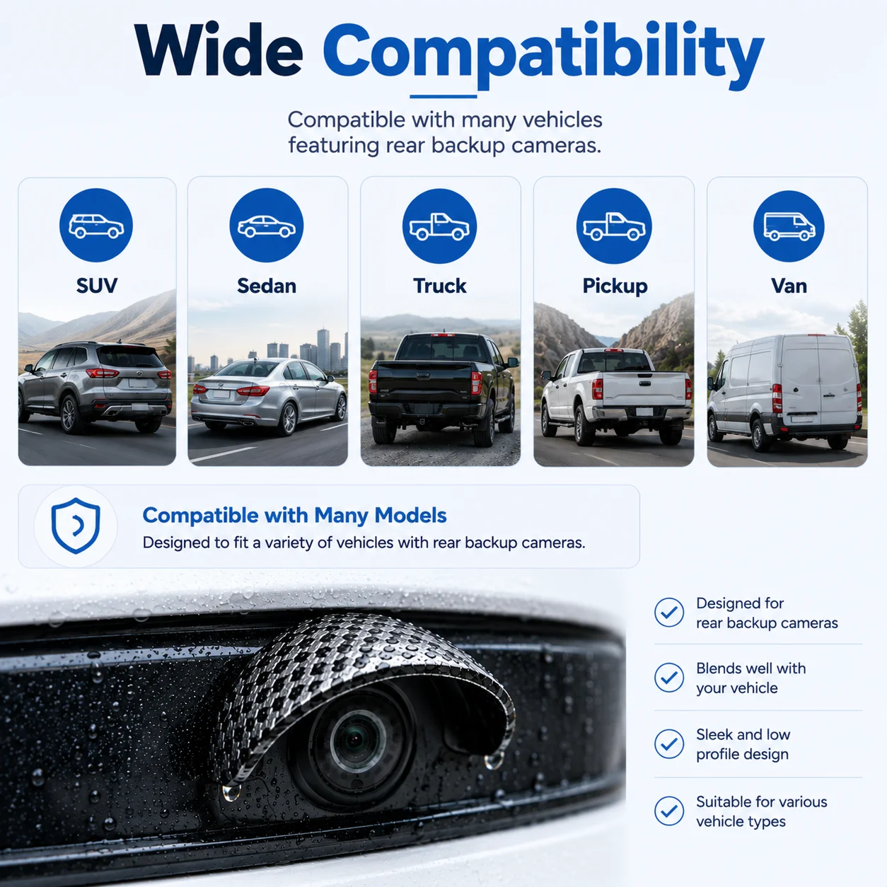2/4Pcs Backup Camera Rain Hood Cover, Curved Black Pvc Canopy, Adhesive‑Backed Weather Guard, Rainproof Lens Protector
