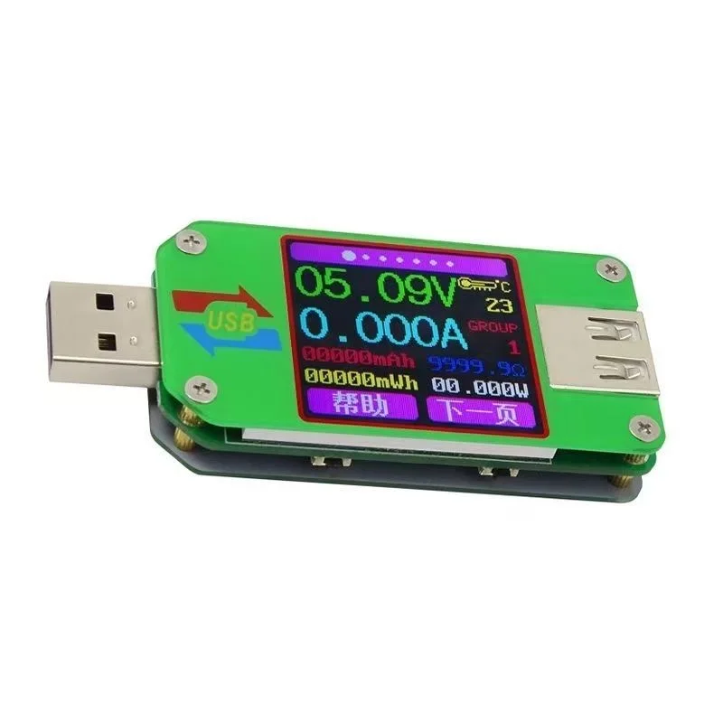 M24 tela colorida USB tensão e amperímetro resistência Micro medidor de teste display LCD colorido de 1,44 polegadas