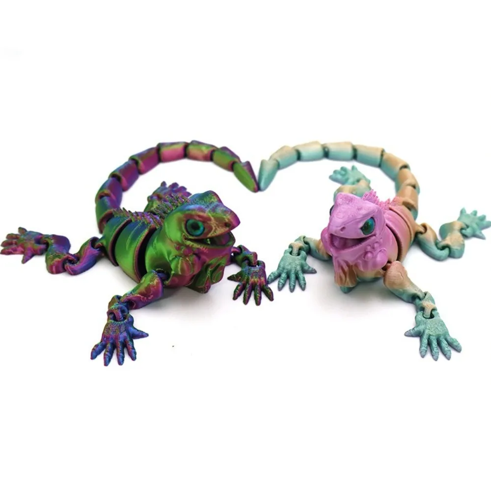ثلاثية الأبعاد مطبوعة Iguana الحرف اليدوية الحيوان المشتركة نموذج الإبداعية تمثال هدية مزخرفة للمنزل مكتب ديكور نشاط فريد الزواحف الفن
