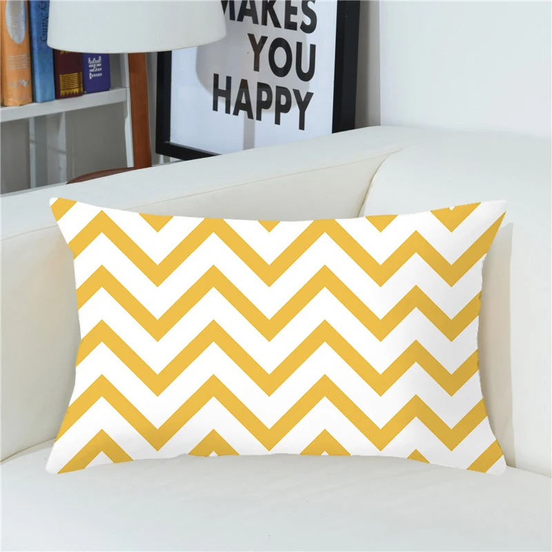 Rectangular Geometric Line Printing Pattern Pillowcase 30x50cm Polyester Cushion Cover Home Bedroom Sofa Decorative Pillow Case