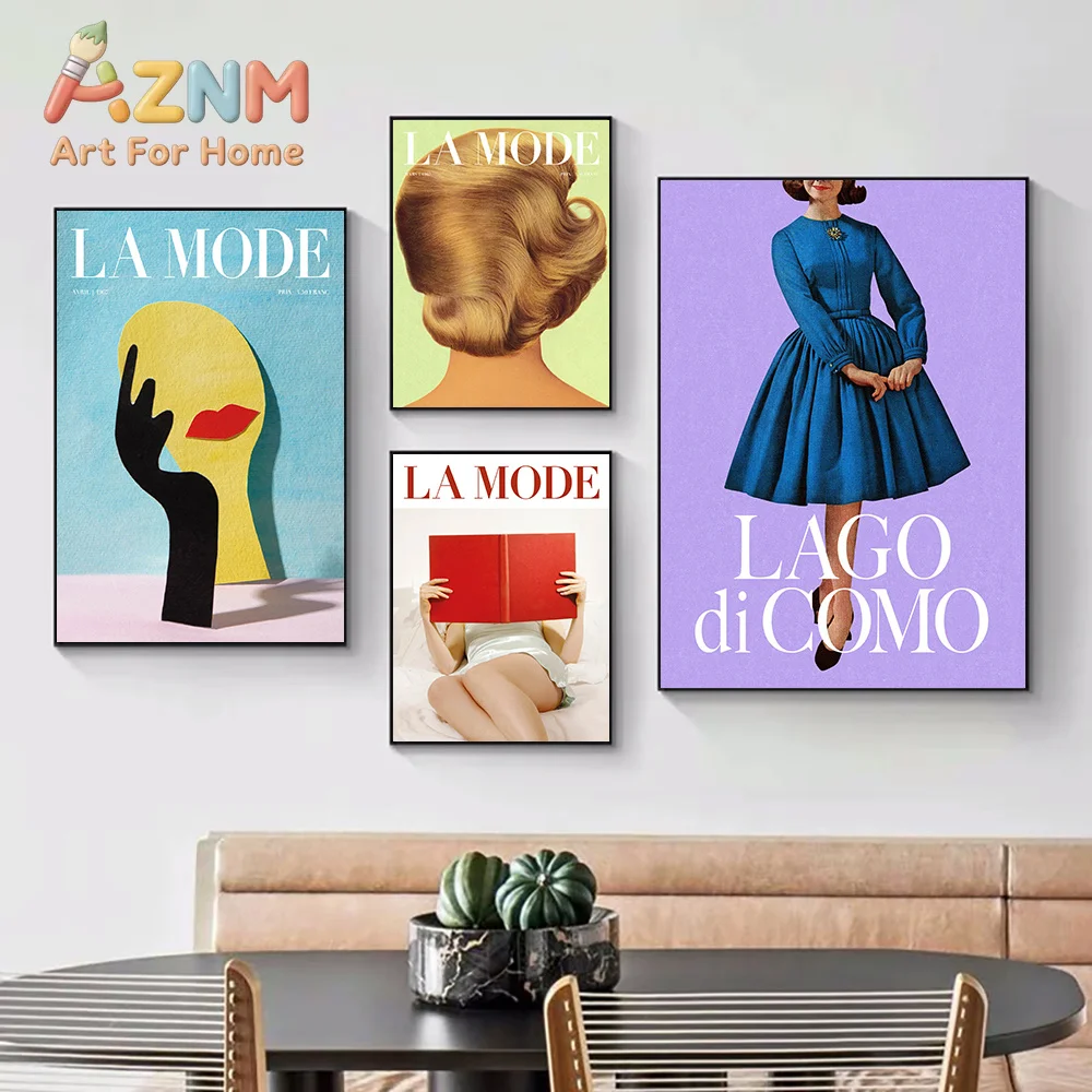 La Mode Hair Poster and Print Modern Model Wall Art Canvas Painting Posters Living Room Bedroom Home Decoration