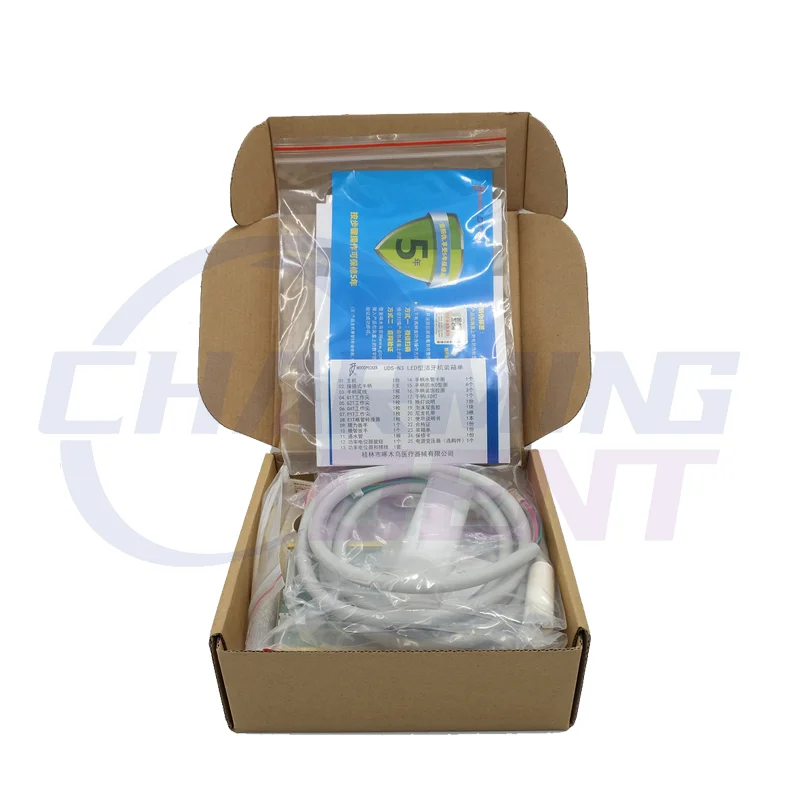 Portable Electric for Dental Ultrasonic Scaler Handpiece with LED Autoclavable Built-in UDS-N3 Piezo Scaler Turbine Cart