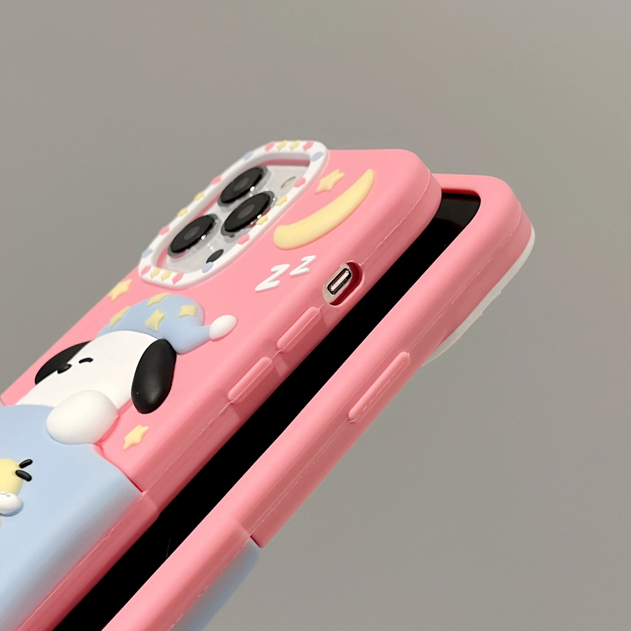 Nuovo! Cartoon 3D Sanrio Black Hello Kitty Pochacco custodia in Silicone per iPhone 11 13 12 14 15 Pro Max Cover posteriore morbida Anti-goccia