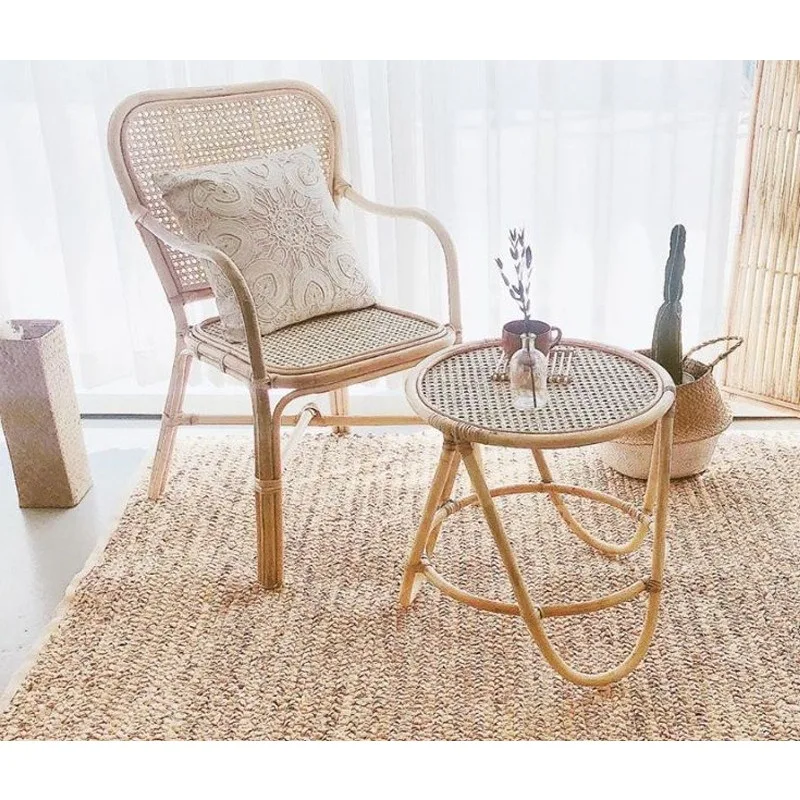 Simple round small side few homestay handmade round few dining chair combination