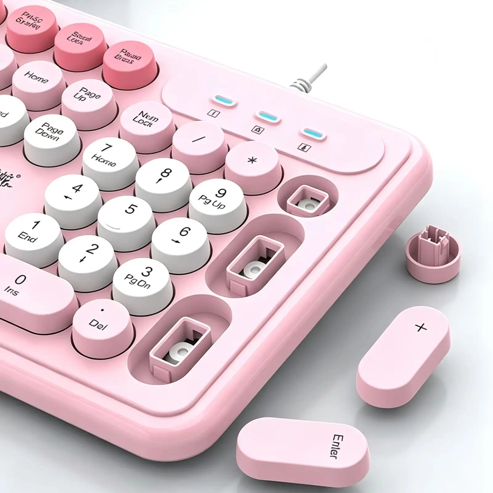 Office Stylish Slient Wired Keyboard And Mouse Combo Cute Punk Keycap Mechanical Feel Keyboard Mouse Set For PC Computer Laptop view 4