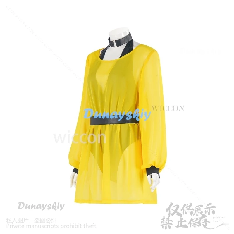 Disfraz de película de Anime Watcherr, disfraz de espectro de seda, mono Sexy, vestido amarillo, disfraz de Lolita, Halloween, Navidad, personalizado