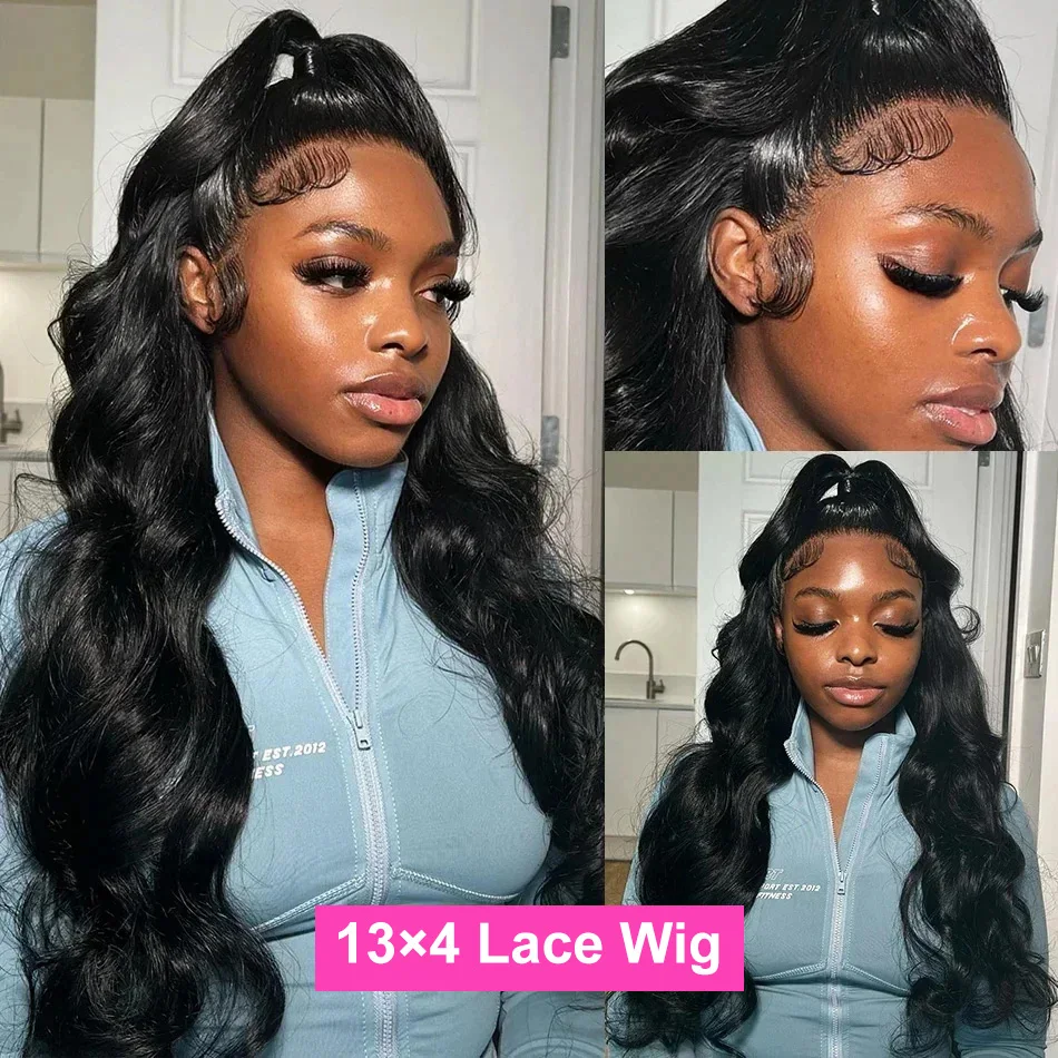 Perruque Lace Front Wig Body Wave brésilienne Remy, cheveux naturels, 13x6, 13x4 HD, pre-plucked, densité 250, 30 40 pouces, pour femmes