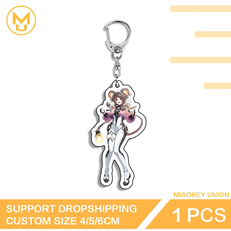 Wuthering Waves LUMI Lovely Mouse Ears Girl Key Chains Elegant Eye Catching Hot Selling Props Multi Function Durable Keyring