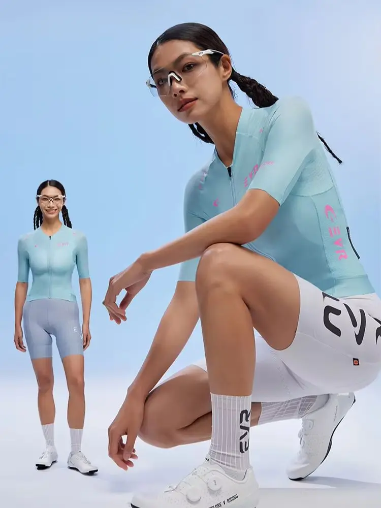 AliExpress evr EVR Summer Cycling Jersey Short-sleeved Women's Quick-drying Sweat-absorbent Road Bicycle High-elastic Breathable Cycling Top
