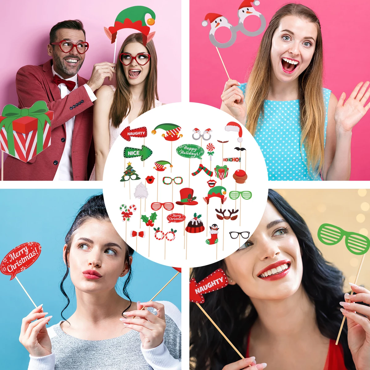 

64 A Photo Prop Photography Party Xmas Supplies Decoration Funny Toys