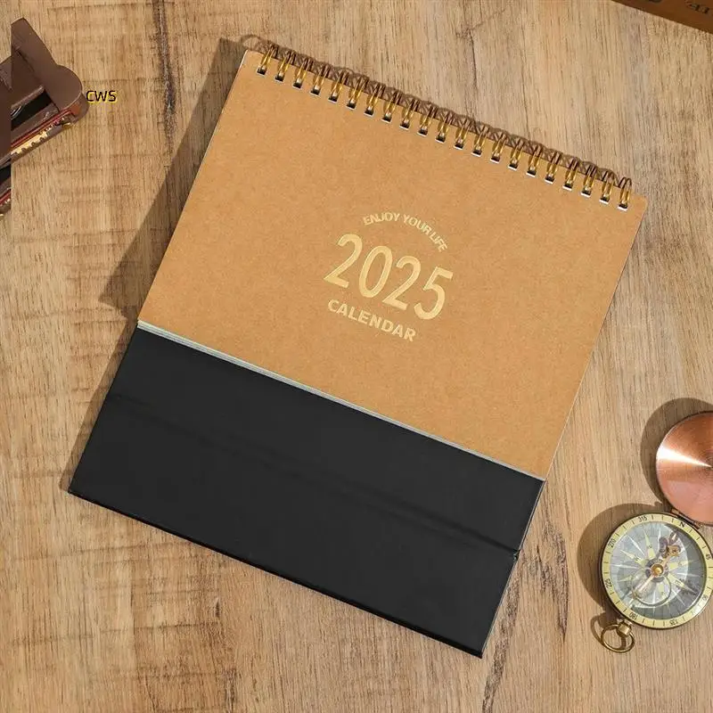 Small Desk Calendar Stand Up Flip Desk Calendar - Coil Bound Monthly Desk Calendar For Home Office