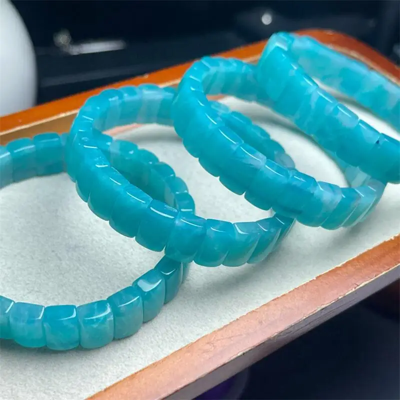 11X7MM Natural Amazonite Bangle Gemstone Wealthy Healing Fengshui Stone For Women Men Holiday Gift 1PCS