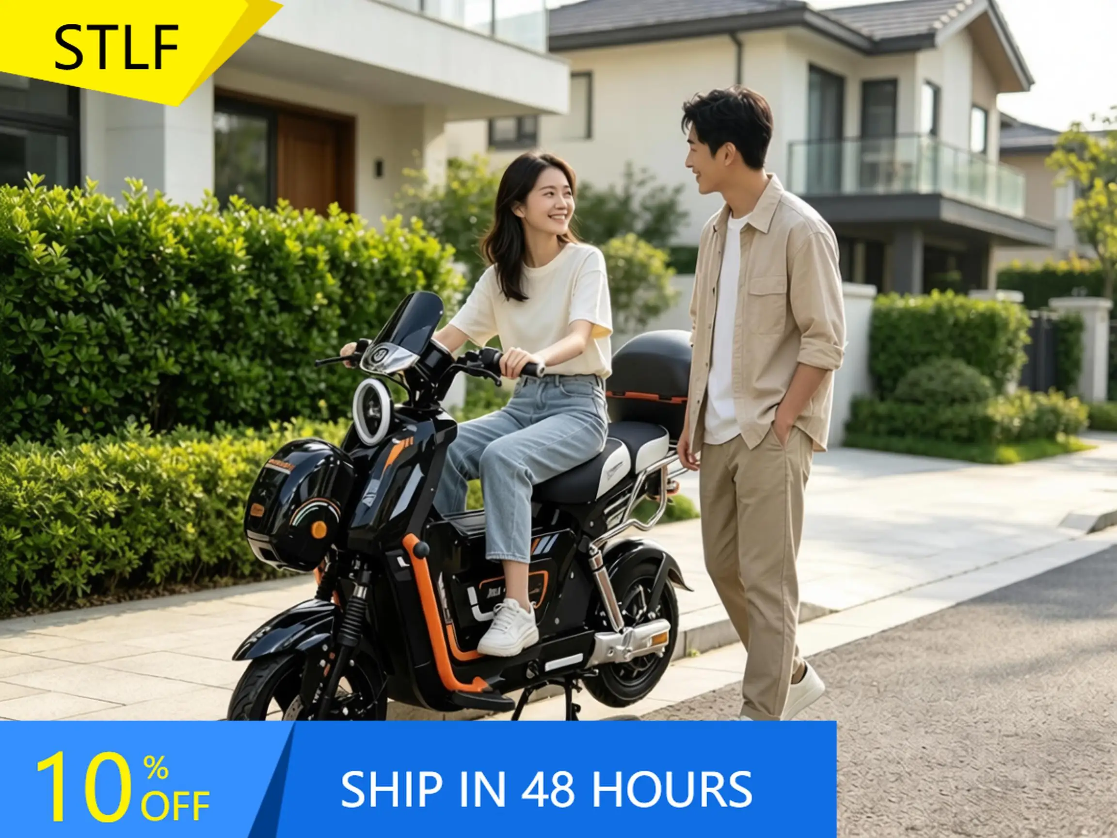 48V/60V 1000W Electric Motorcycle Scooter Double Seat Rear Cargo Trunk Adult City Commuting Electric Bike