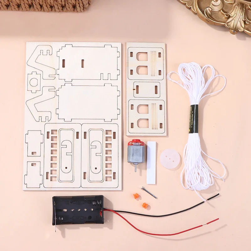 

1 SET Science Toy Learning Educational Toys For Children Wooden Electric Cable Car Model Kids Technology Physics Bricks Kit