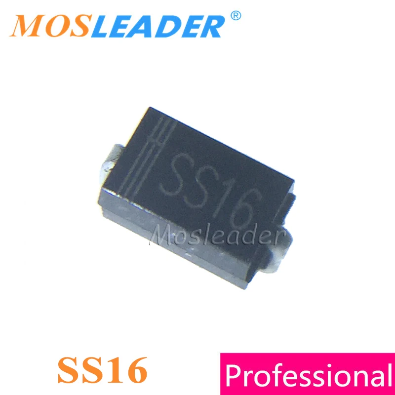 Mosleader SS16 SMA 2000 шт. DO214AC 1A 60 В Шоттки SR160 SS160 Сделано в Китае Высокое качество