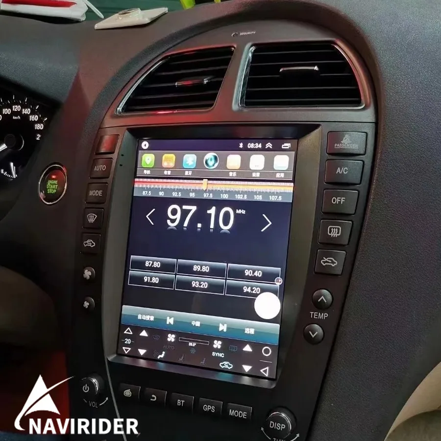 10.4inch Android15 Vertical Screen Car Radio Carplay For Lexus ES350 ES ES240 ES300 2006-2012 Stereo GPS Multimedia Video Player
