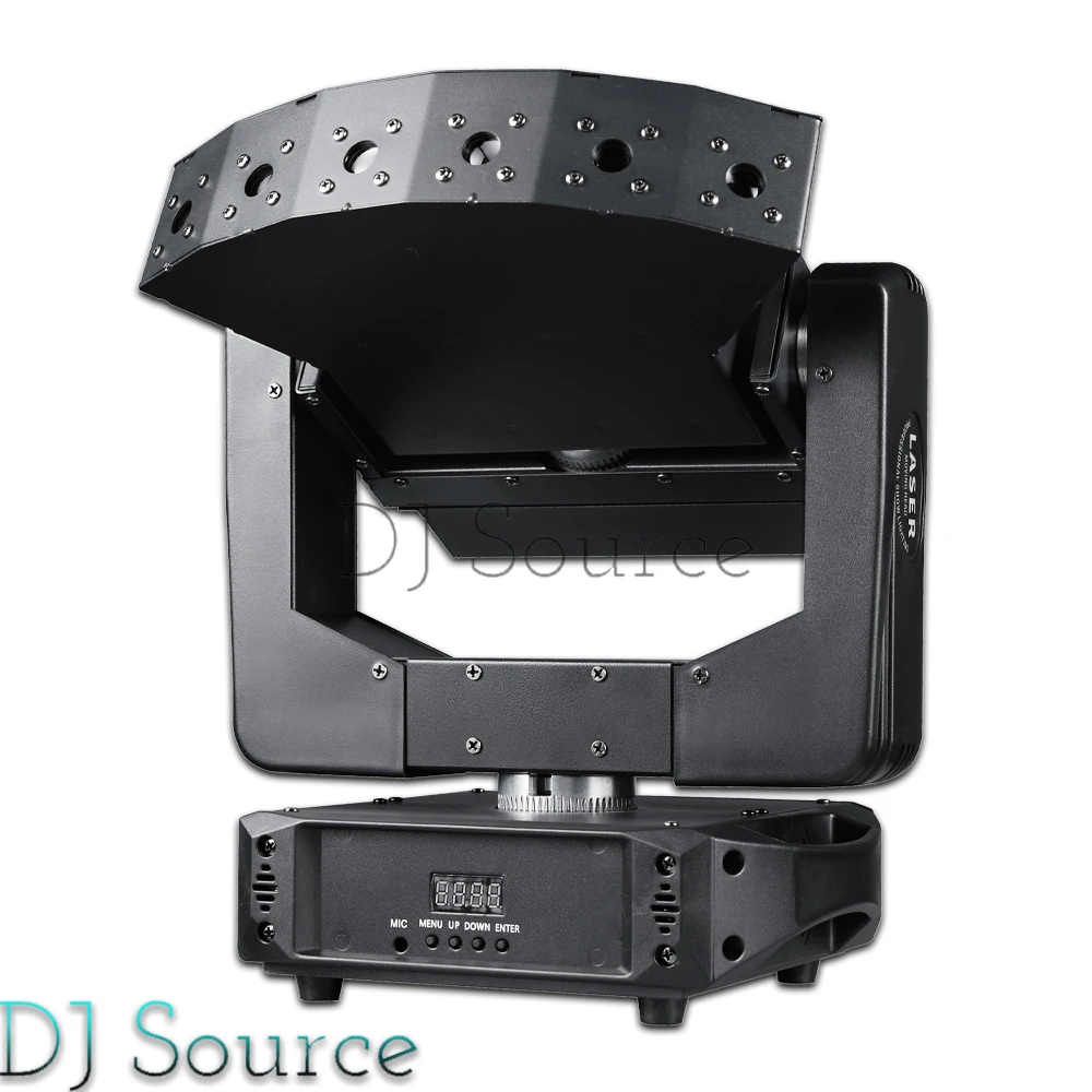 Nuevo 6 ojos RGB 3 en 1 luz con cabezal móvil láser ventilador de rotación infinita luces de escenario controlador DMX DJ Fiesta Disco Club efecto de escenario