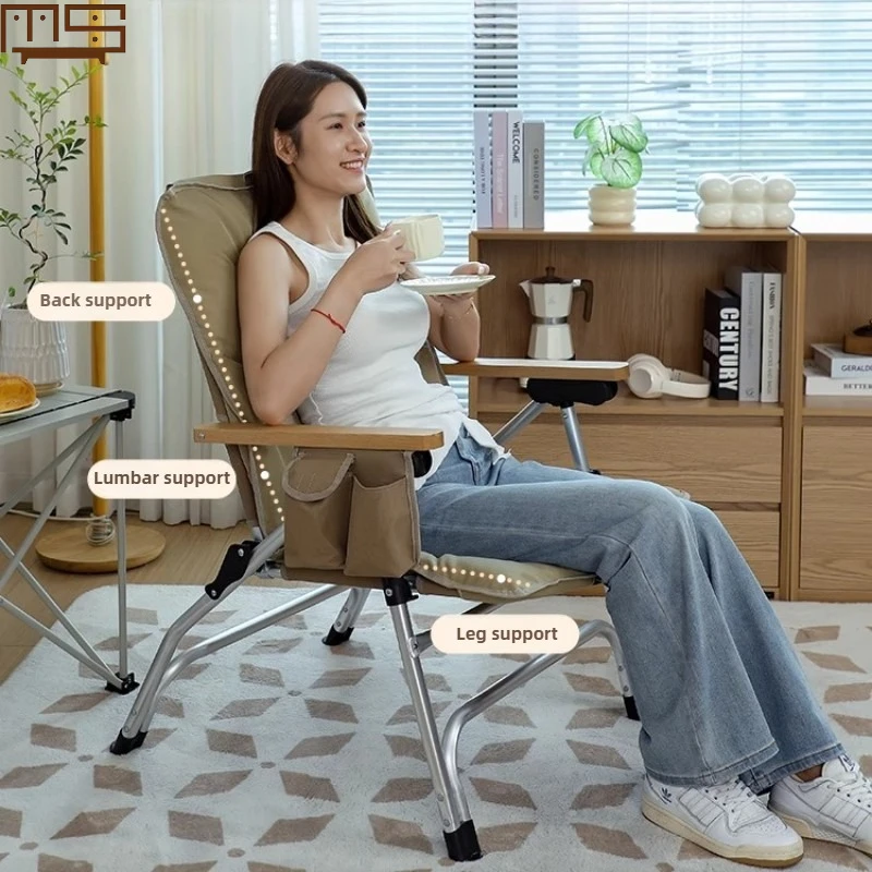 

Simple Folding Recliner, Perfect for Outdoor Camping or Lounging, Easy To Store With 4 Adjustable Positions and Alloy Support.