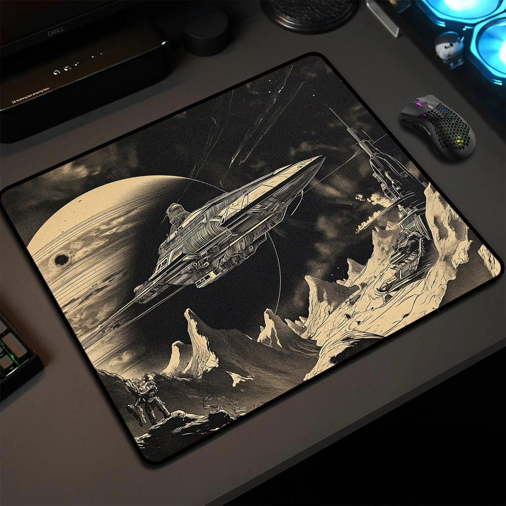 High Elastic Non-slip Bottom Mouse Pad 45x40CM Spaceship Premium Mouse Mat Planet Speed Gaming Mousepad E-Sports Keyboard Mat