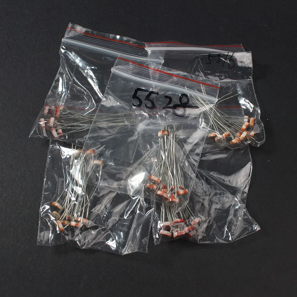 50PCS LDR Photo Light Sensitive Resistor GL5506 GL5516 GL5528 GL5537 GL5539 Photoresistor Kit Photoconductive Resistance