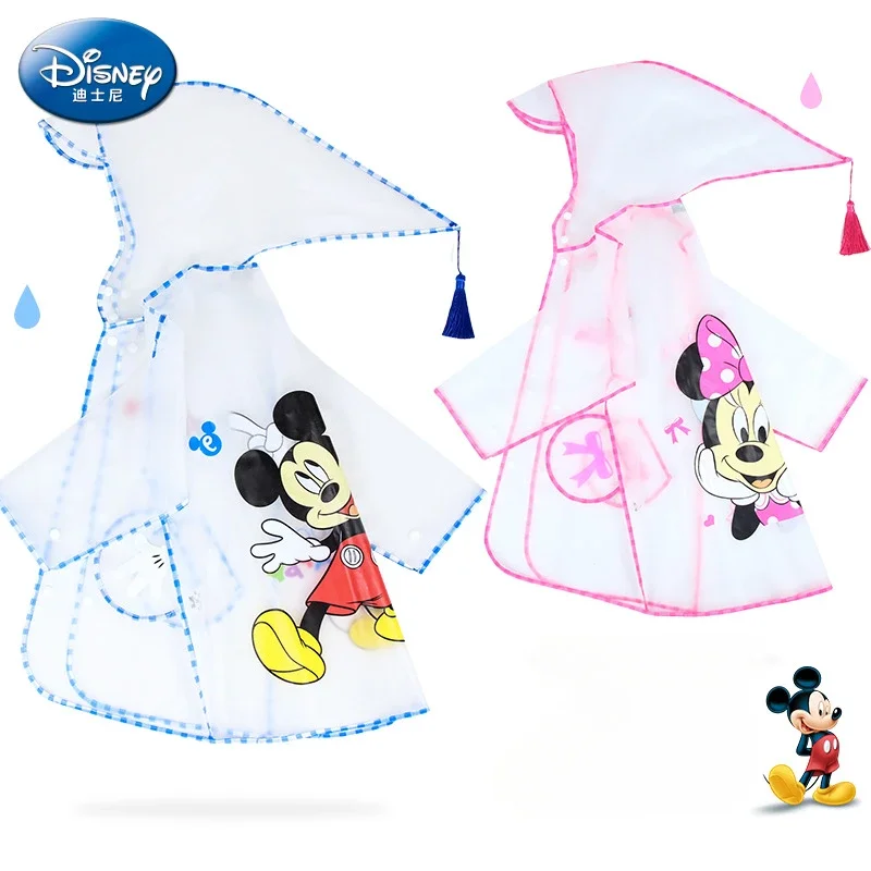 Disney new cartoon kids Raincoat with big brim Clear EVA Baby cartoon poncho Elsa Mickey Spiderman kids rainwear rain jacket