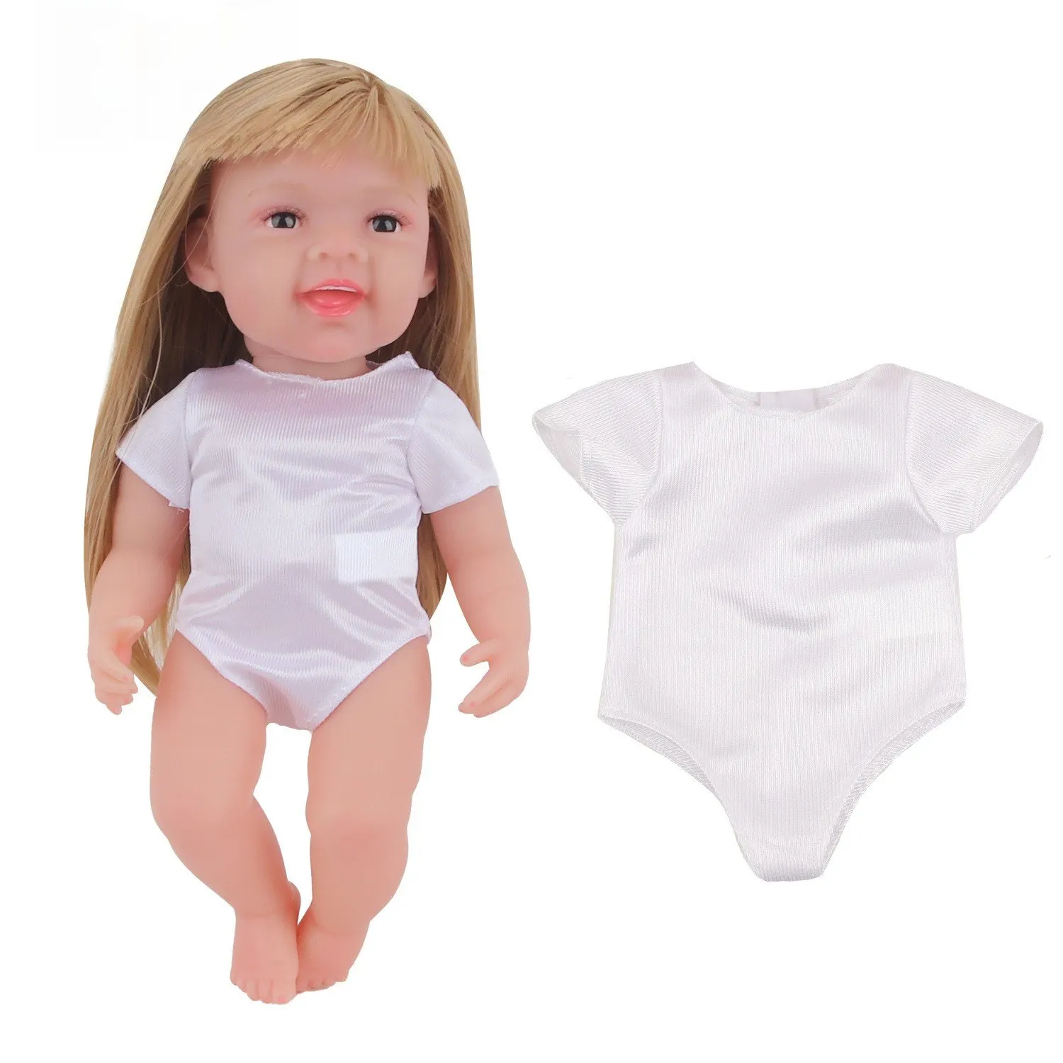 

12-дюймовая кукла реборн, белый цельный костюм, треугольные шорты, костюм для ползания