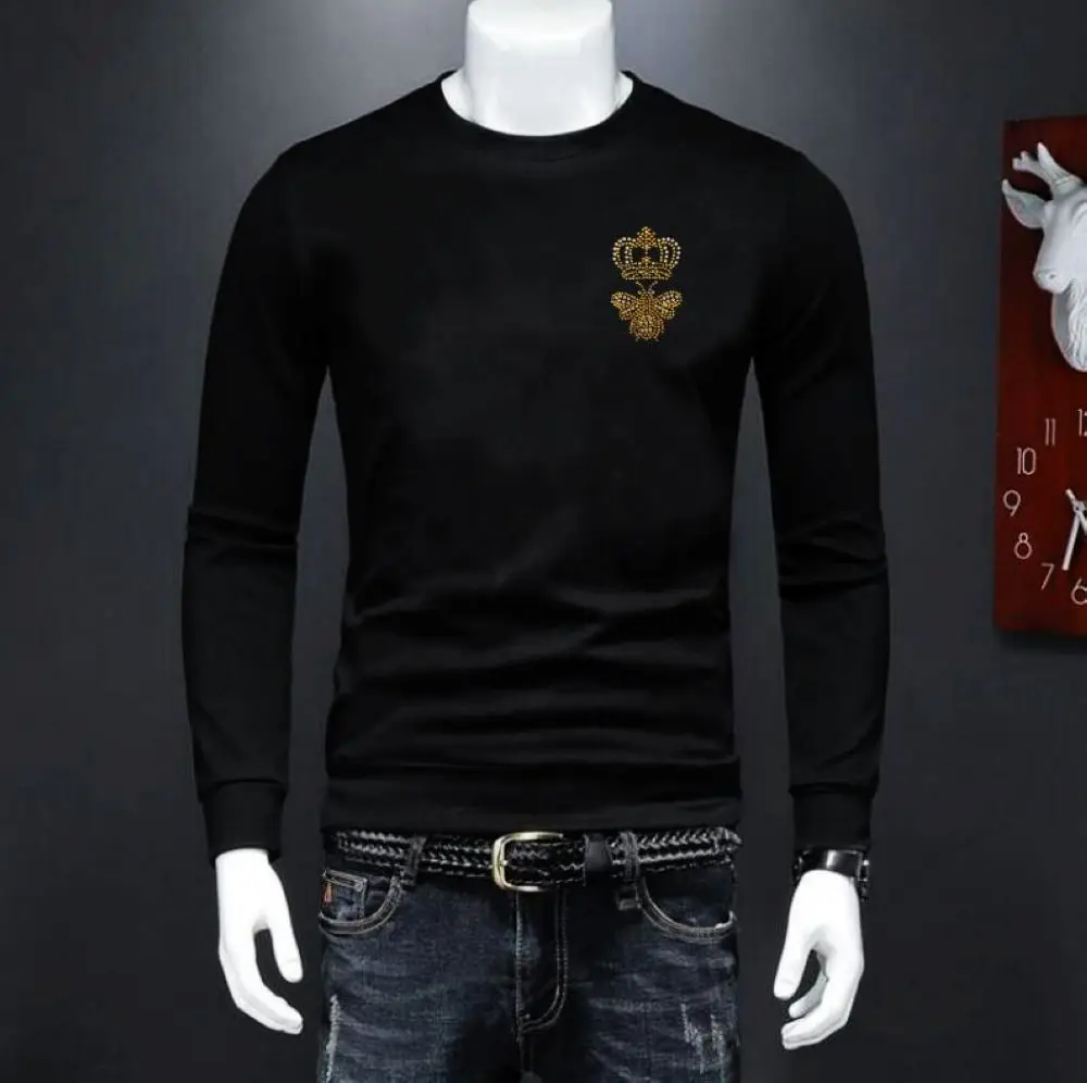 Fashion New Style With Diamond hoody Skull loose design long Sleeve Top quality winter Men's sweatershirts CC2