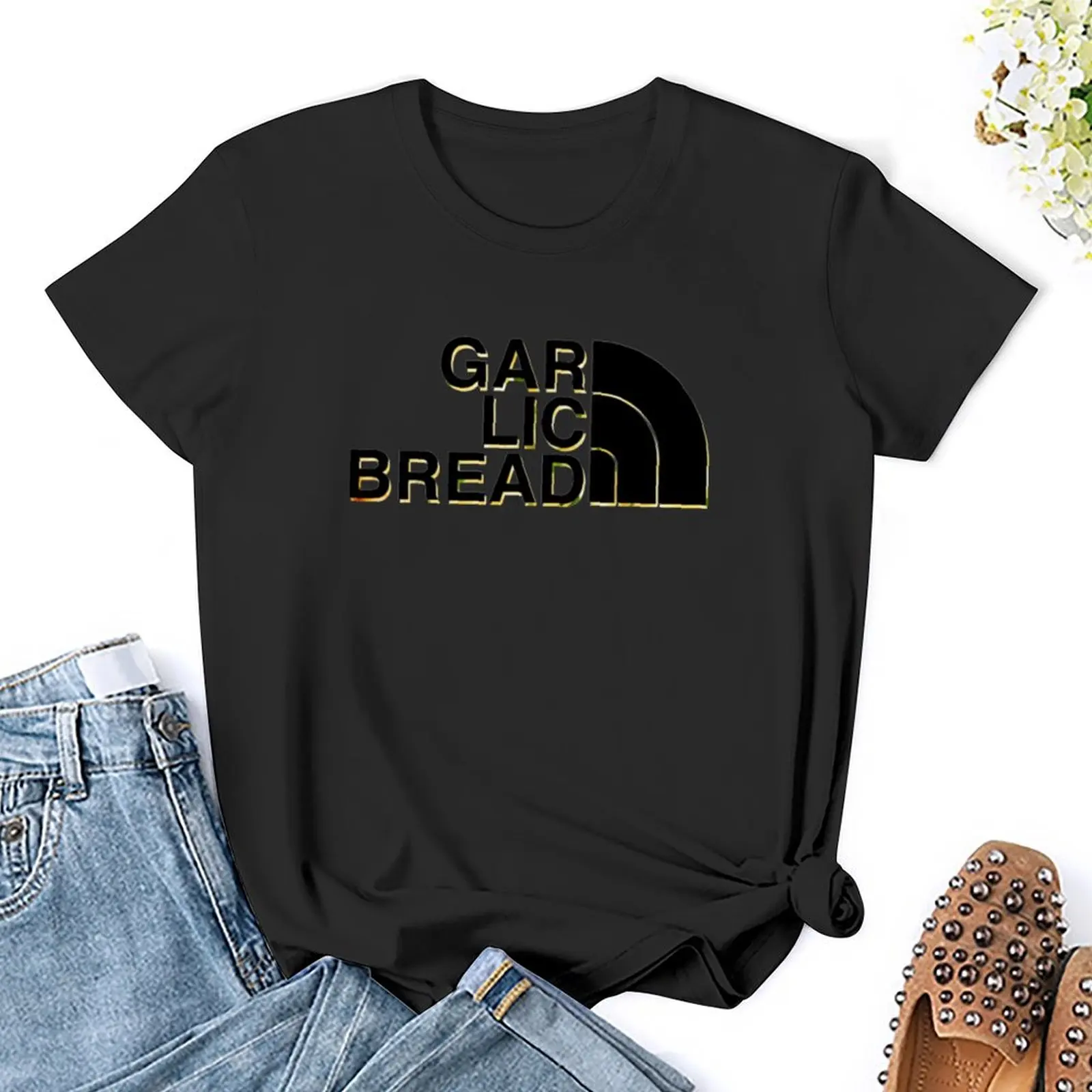 Gar Lic Bread camiseta de verano para mujer, tops, blusa, ropa kawaii, camisas de entrenamiento, ajuste suelto