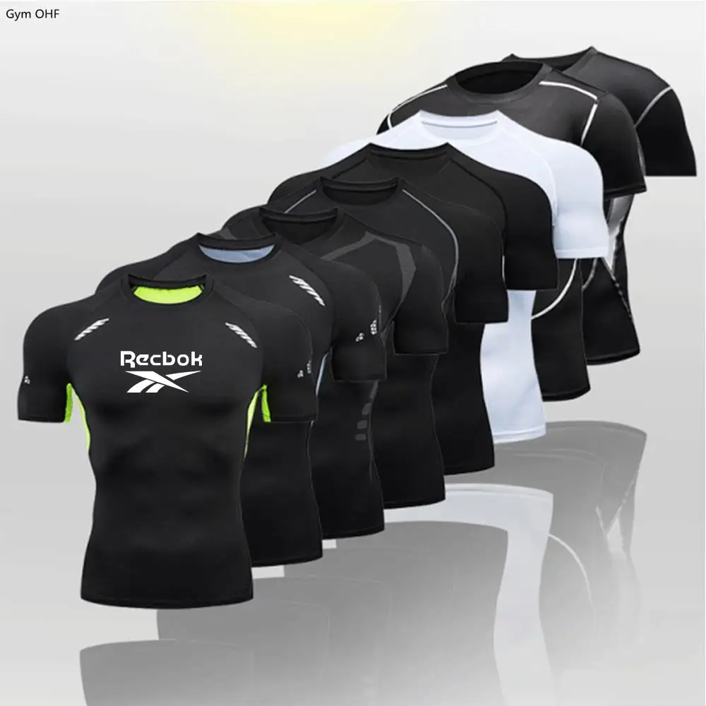 Bodybuilding Sport T-shirt Men Quick Dry Running Shirt Long Sleeve Compression Gym T Shirt Men Fitness Tight Tops Rashgard MMA