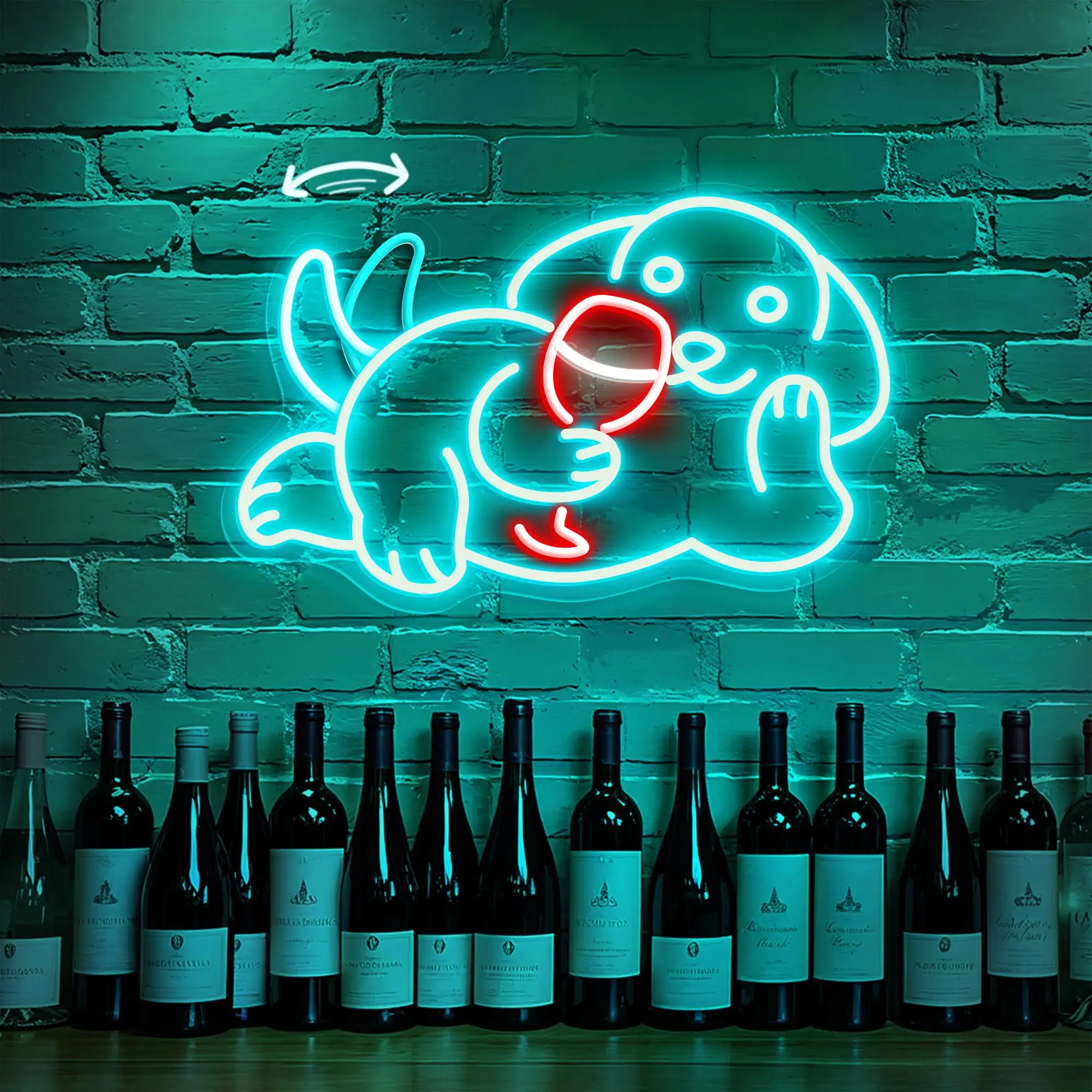 

Dog Neon Sign with Wagging Tail Cute Wall Art Decor for Pet Lovers Bar Club Sign Game Room Aesthetic Decor Puppy Neon