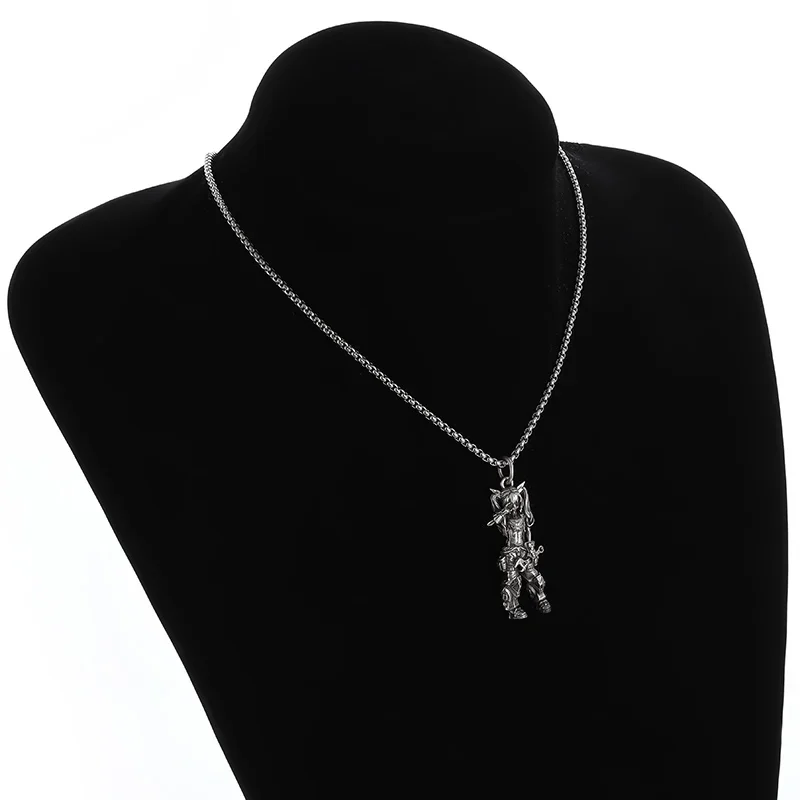 Fashion Cute Mech Girl Necklace Punk Repair Biker Goddess Necklace Men Women Biker Hip Hop Rock Trend Jewelry