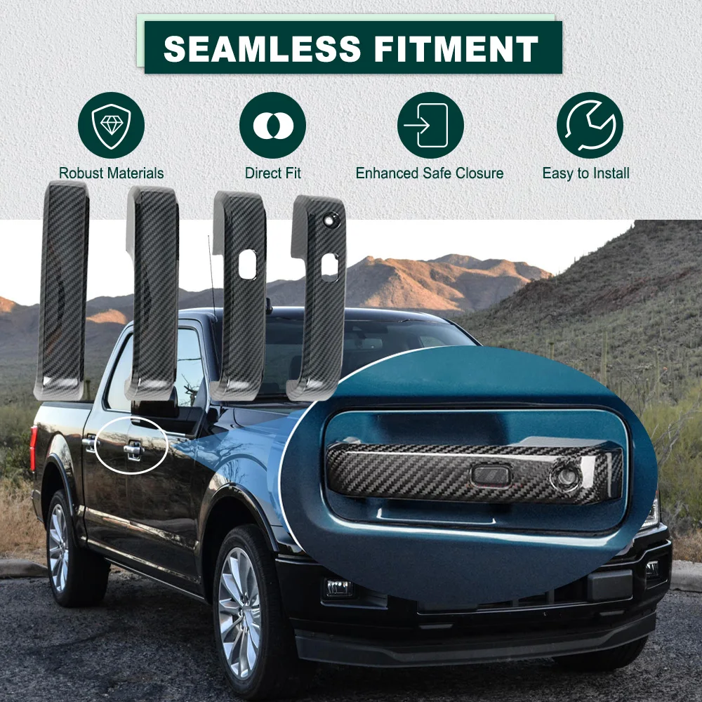 

Car Door Handle Covers For Ford F150 F-150 2015 2016 2017 2018 2019 2020 Carbon Fiber Black Car Door Handle Cover Trim Stickers