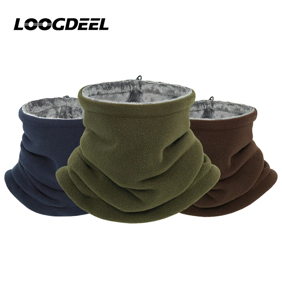 AliExpress LOOGDEEL Outdoor Winter Camping Hiking Hat Warm Cycling Scarf Polar Fleece Neck Warmer Fishing Skating Running Sport Face Mask