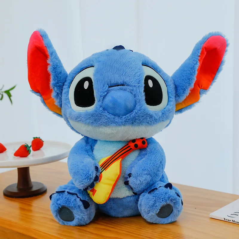Kawaii Stitch Plüschtier, spielt Gitarre, niedliche Stich-Stoffpuppe für Kinder, Geburtstag, Weihnachten, Geschenk, perfekt für Claw Machine Redemption