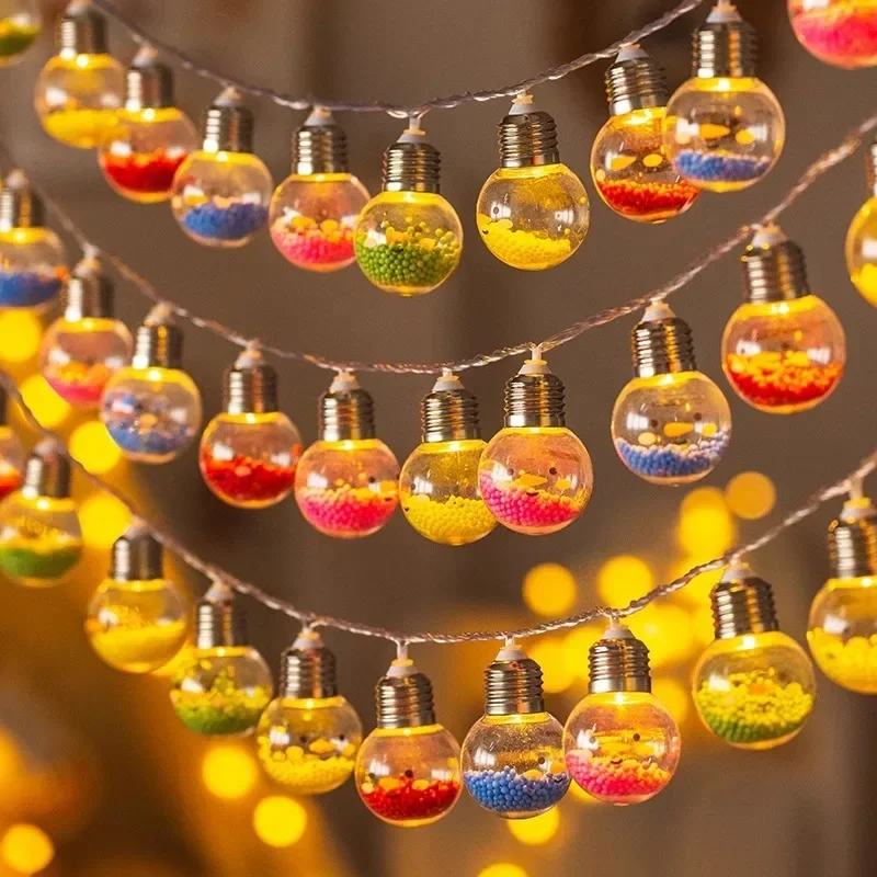 2/3/6M LED Bulb Ball String Lights Battery Power Balls Stars Garland for New Year Birthday Christmas Decor Fairy Light