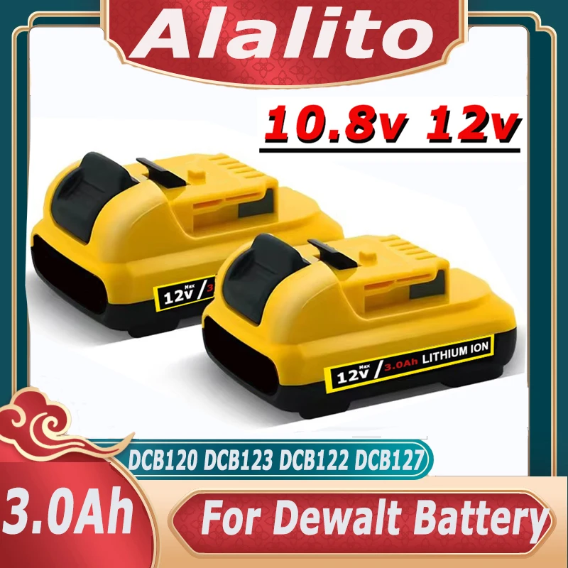 New 12V 3000mAh Battery for Dewalt DCB120 Lithium ion Battery compatible DCB124 DCB123 DW089LG DCD701F2 Power Tools/Laser Level