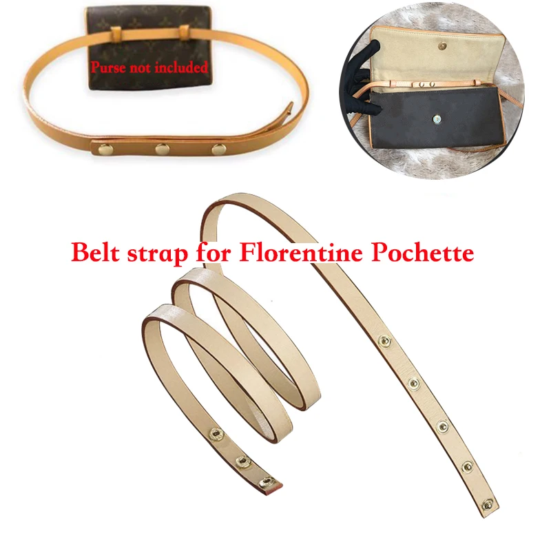 100%  GENUINE LEATHER Vachette Leather Adjustable Belt Strap Competible with Florentine Pochette Twin Pouch Handbag Accessories