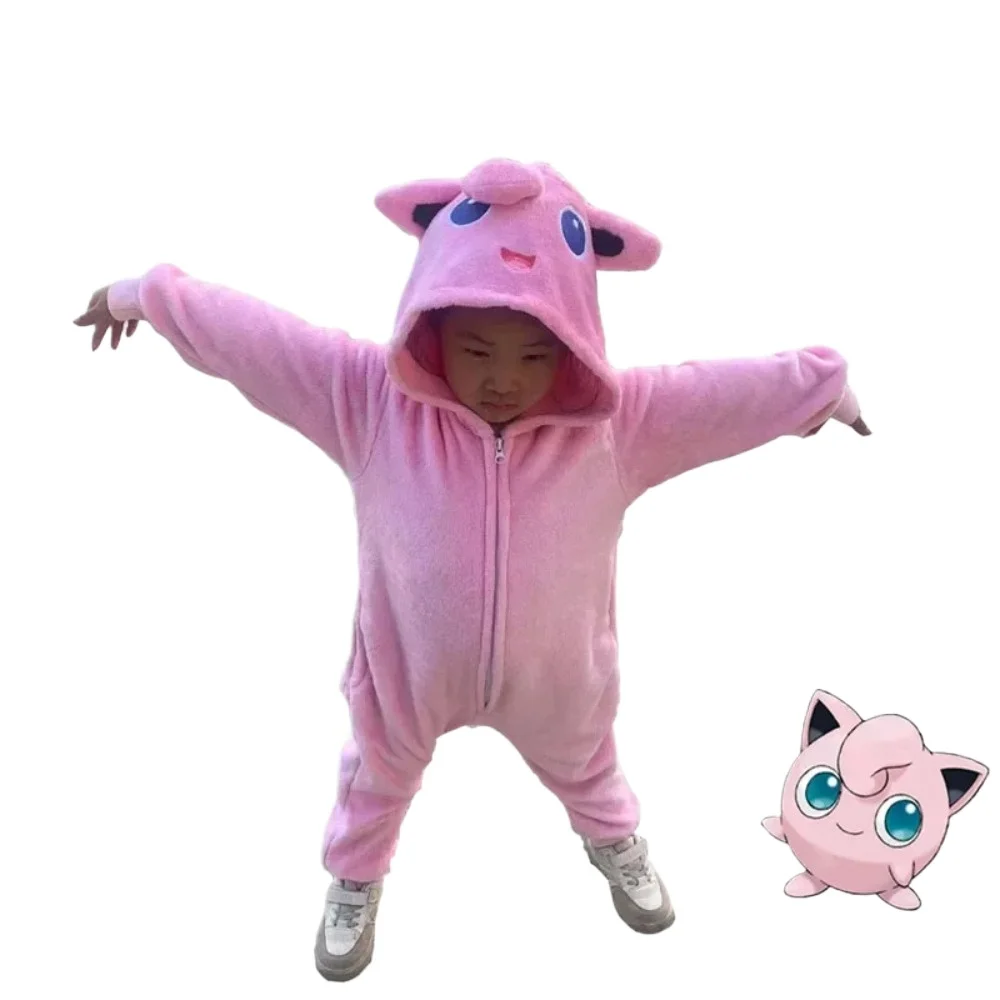 フランネルポケモンコスチューム子供服コスプレクリスマスギフト男の子プリンプリンカバーオール着ぐるみ全身スパースターワンピースパジャマ