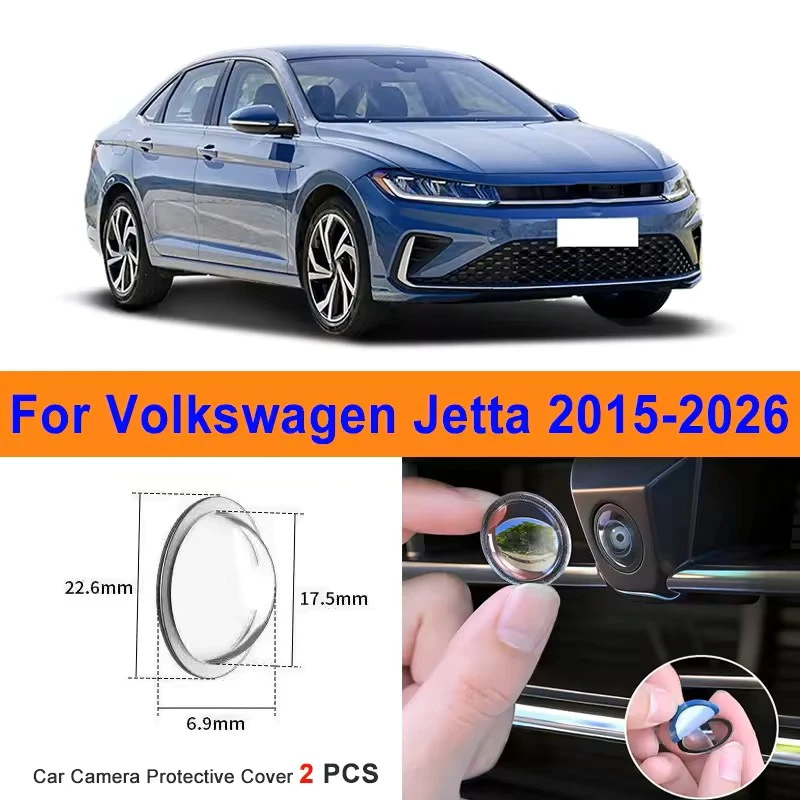 2Pcs 360 Reverse Image Car Camera Cover Anti-Scratch PC Lens Protector Stickers For Volkswagen Jetta 2015-2026