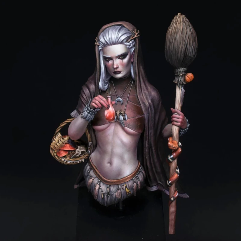 

Масштабная модель-бюст из литой смолы 1/10, набор для сборки Wiedzma Fantasy Hobby, миниатюрная диорама, несобранная и неокрашенная
