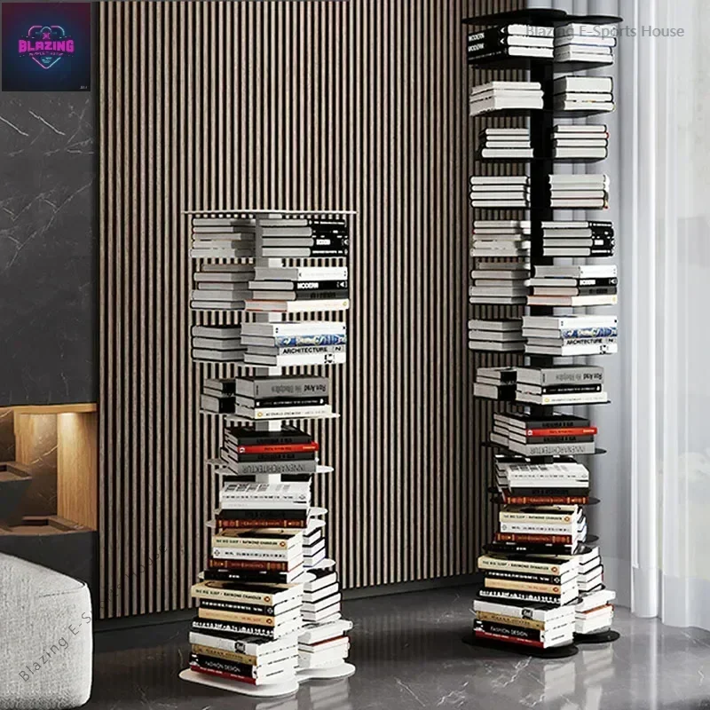 House Storage Rotating Bookcase Art Wheels Mini Bed Toy Rotating Bookcase Mobile Estantes Organizadores De Livros Home Decor