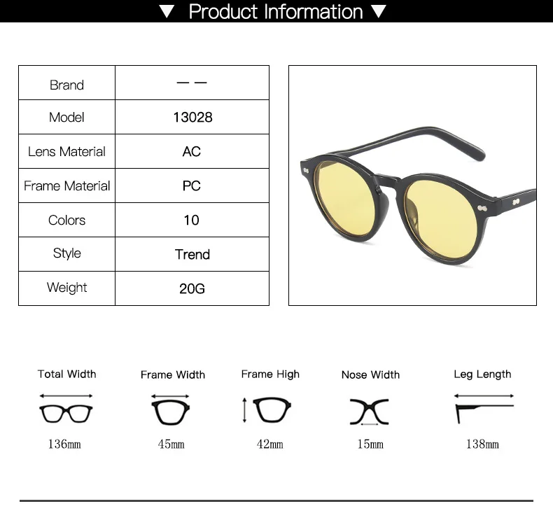Vintage Runde Sonnenbrille Frauen Kleine Rahmen Sonnenbrille Für Männer Marke Designer Brillen UV400 – Detail 5