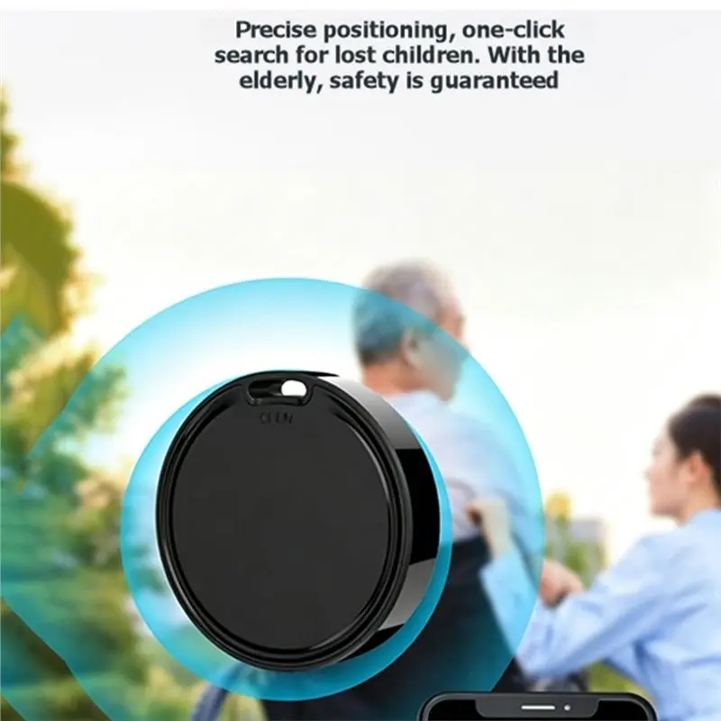 SQPP-Mini Tracker Bluetooth Car Finder Smart Tag Locator Keys Finder Tracking Global For Google Find My Device App Black