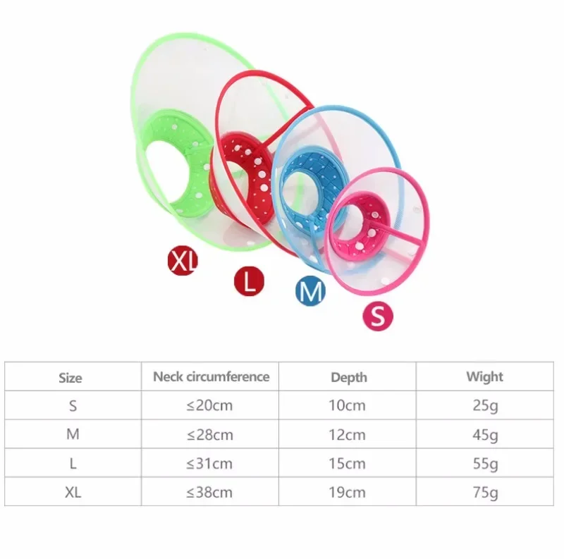 고양이 개 목걸이 목 콘 복구 칼라 Elizabethan Collars For Anti-Bite 핥기 수술 상처 치유 애완 동물 개 건강 의료