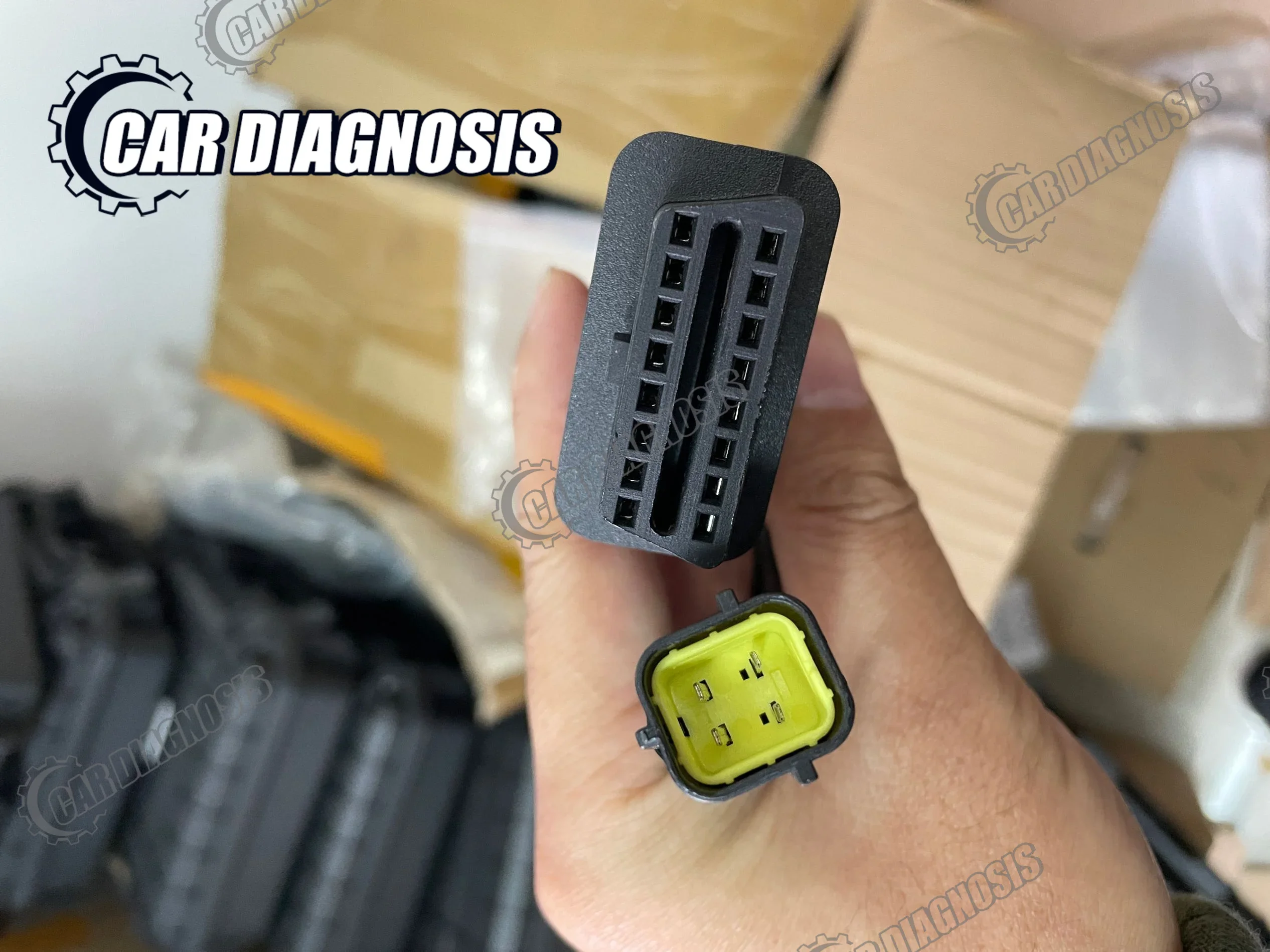 For KUBOTA 4 Pin OBD2 Adapter Cable Diagnostic Connection Cable OBDII 16 Pin to 4 Pin Agricultural Machinery Repair Accessories