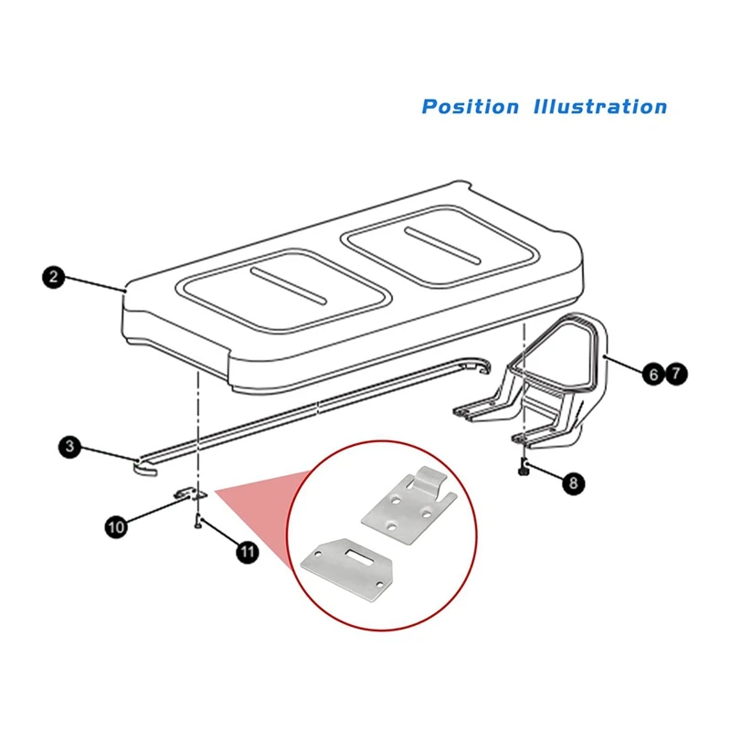 Kits de conjunto de placa de dobradiça de assento de carrinho de golfe para buggies de golfe a gás/elétricos Ezgo TXT Medalist 1995-Up, 71610-G01 71609-G01