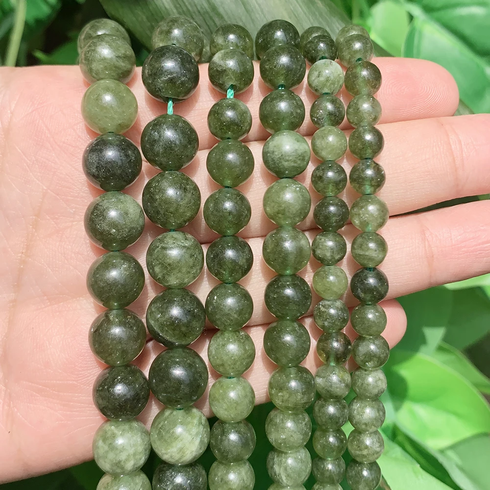 Green Jasper Natural Stone Round Loose Spacer Beads for Needlework Jewelry Making DIY Bracelet Accessories 15\'\' 6 8 10mm