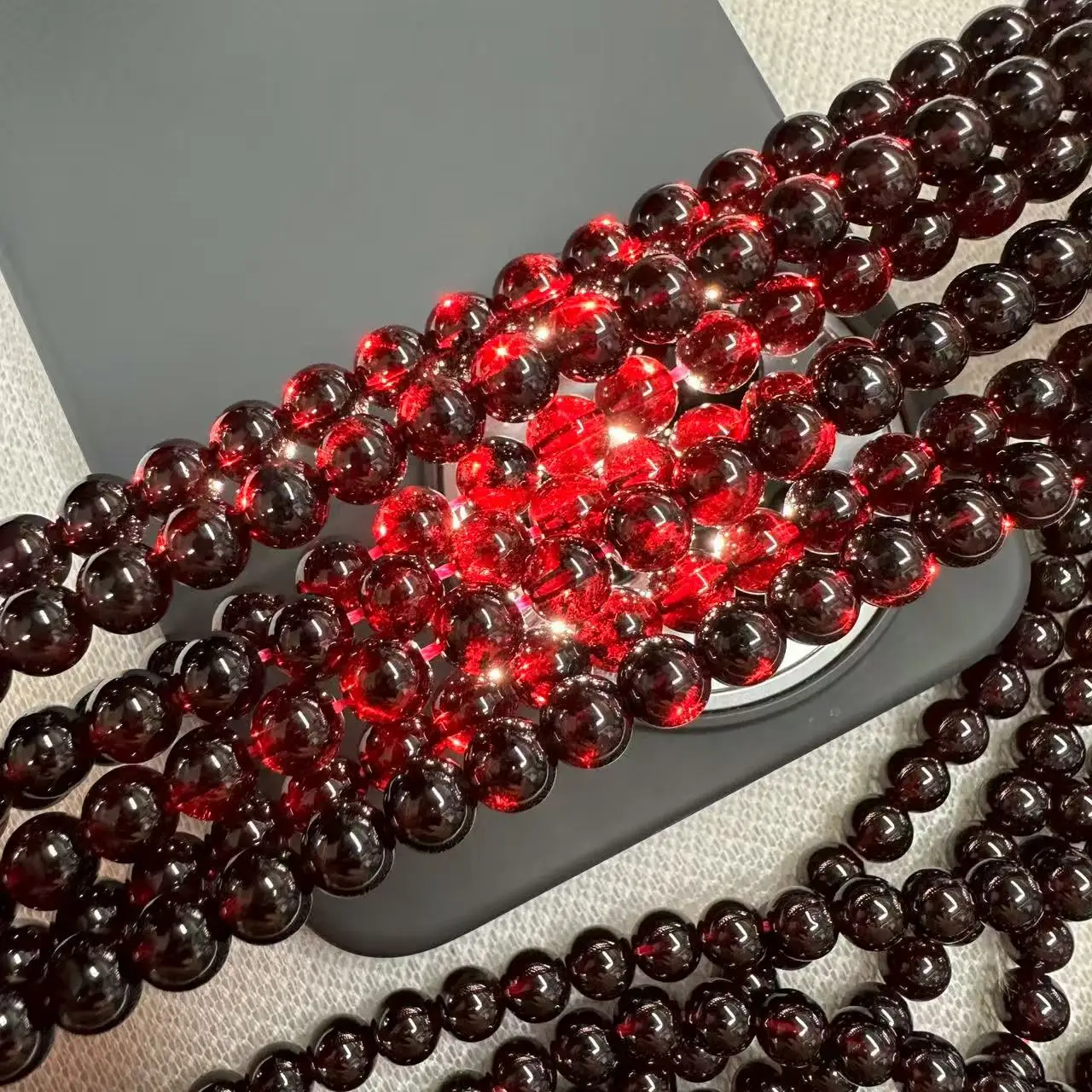 AAAA Nature GemStone Red Garnet Round Bead 6-8mm Jewelry Loose Beads For Making DIY Necklace Bracelet Accessories Wholesale 15''