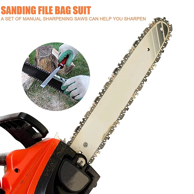 10 Piece Chain Saws Sharpening File Kit, File Kit For Sharpening Saw Chains, Contains File Sharpening Guides Depth Gauge