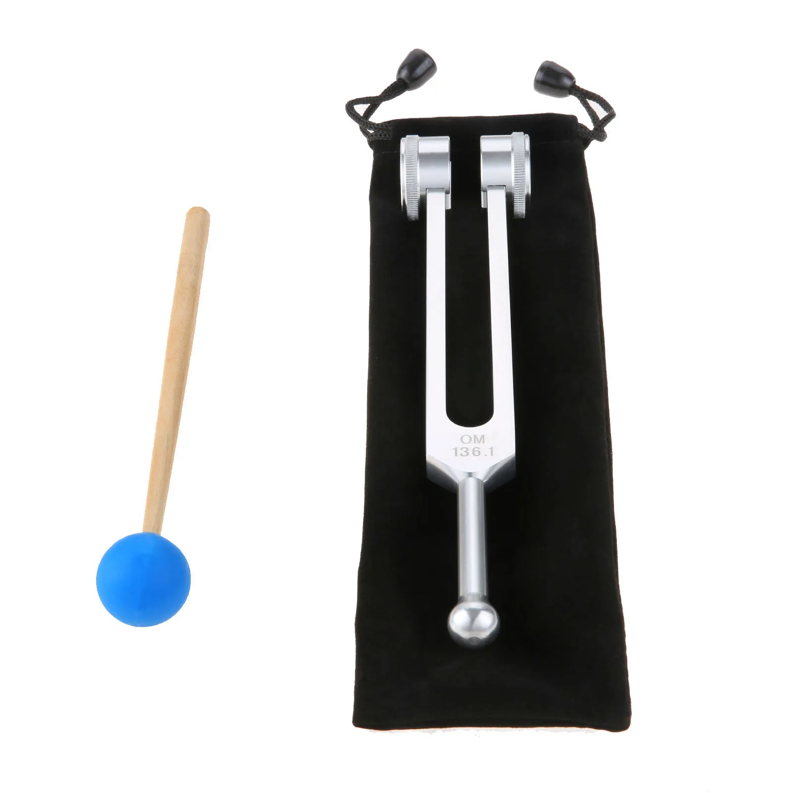 Que Ajusta a Liga Forquilha com o Bolsa Macio do Martelo do Silicone Chakra Ponderado Som Que Cura a Terapia do Instrumento da Música Vibração Yoga 136.1hz
